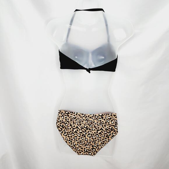 Aerie Black Swim Top with Leopard Bikini Bottom -Beach-Pool-Cruise - Picture 6 of 9